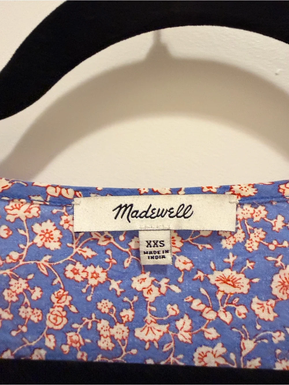 Madewell Lavender-Blue Floral Puff Sleeve Top